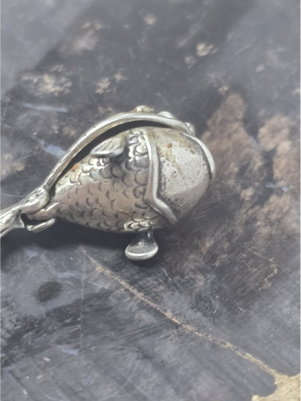 Vintage Sterling Jonah Fish Opening Mouth Charm Figure - Picture 2 of 7